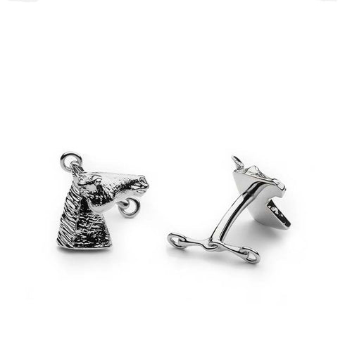 Skultuna & GtG Horse Cufflinks Polished Steel